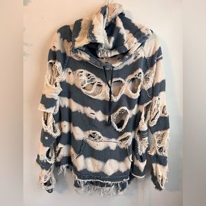 Free people distressed hoodie